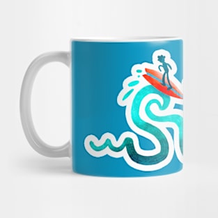 Ocean Surfer Calligraphy Mug